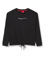 Bluzy damskie - BOSS Swirly LOUNGEW bluza damska, czarny (Black1), S - miniaturka - grafika 1