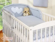 Pościel dla dzieci - Pościel 3-cz 120x90 - Serduszka kropki na szarym - miniaturka - grafika 1