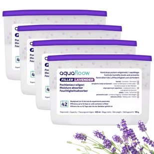 Osuszacz powietrza 4x AquaFloow zapachowy pochłaniacz wilgoci na pleśń wilgoć osuszacz 400 ml - Domowe osuszacze powietrza - miniaturka - grafika 1