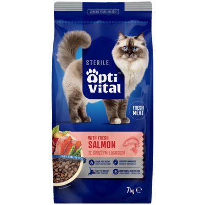 Karma dla kotów OPTIVITAL Łosoś 7 kg