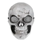 Balony i akcesoria - Maska na Halloween Czaszka szara 20,5 x 27 cm - miniaturka - grafika 1