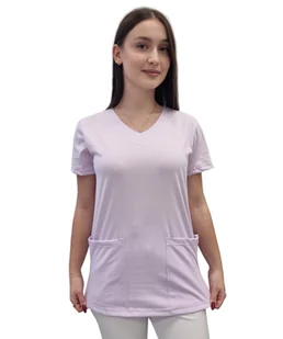 Bluza medyczna jasny fiolet elastyczna bawełna roz. XXL - Bluzy damskie - miniaturka - grafika 1