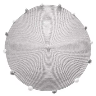 Atmosphera for kids Dywan do pokoju dziecięcego dywanik dziecięcy ozdobny dekoracyjny z pomponami szary 90 cm B07TBH5JF5 - Dywany dla dzieci - miniaturka - grafika 1