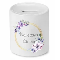 Skarbonki - SKARBONKA PREZENT DLA CIOCI NAJLEPSZA CIOCIA z Nadrukiem ze Zdjęciem - miniaturka - grafika 1