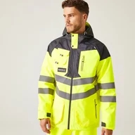 Kurtki męskie - Regatta Professional Męska Kurtka Odblaskowa z Kapturem Regatta Professional Żółto-szary, Rozmiar: XL - miniaturka - grafika 1