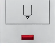 Inne akcesoria elektryczne - Berker Nasadka z nadrukiem i czerwoną soczewką do łącznika na kartę hotelową Berker K.5 aluminium - miniaturka - grafika 1