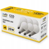 Żarówki LED - Zestaw 6x Żarówka Led E27 15W 1580lm Ciepła Kula Premium CCD Niemrugająca - miniaturka - grafika 1
