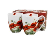 Kubki - Kubki  do kawy i herbaty porcelanowe DUO CLASSIC POPPIES 350 ml 2 szt - miniaturka - grafika 1