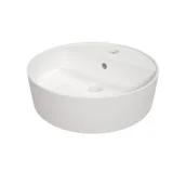 Umywalki - Deante Round Umywalka nablatowa 42 cm z otworem na baterię biały CGR_6U4B - miniaturka - grafika 1