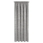 Zasłony - Zasłona 140x270 Ines srebrna styl eko gotowa na taśmie - miniaturka - grafika 1