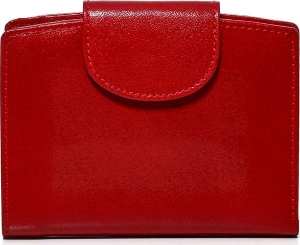 Belveder Portfel damski mały skórzany czerwony BW32