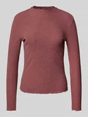 Bluzki damskie - Bluzka o kroju slim fit z długim rękawem i dodatkiem wiskozy model ‘LEMMA’ - miniaturka - grafika 1