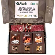 Zestawy upominkowe - Zestaw prezentowy w pudełku zestaw słodycze migdały kokos czekolada box - miniaturka - grafika 1