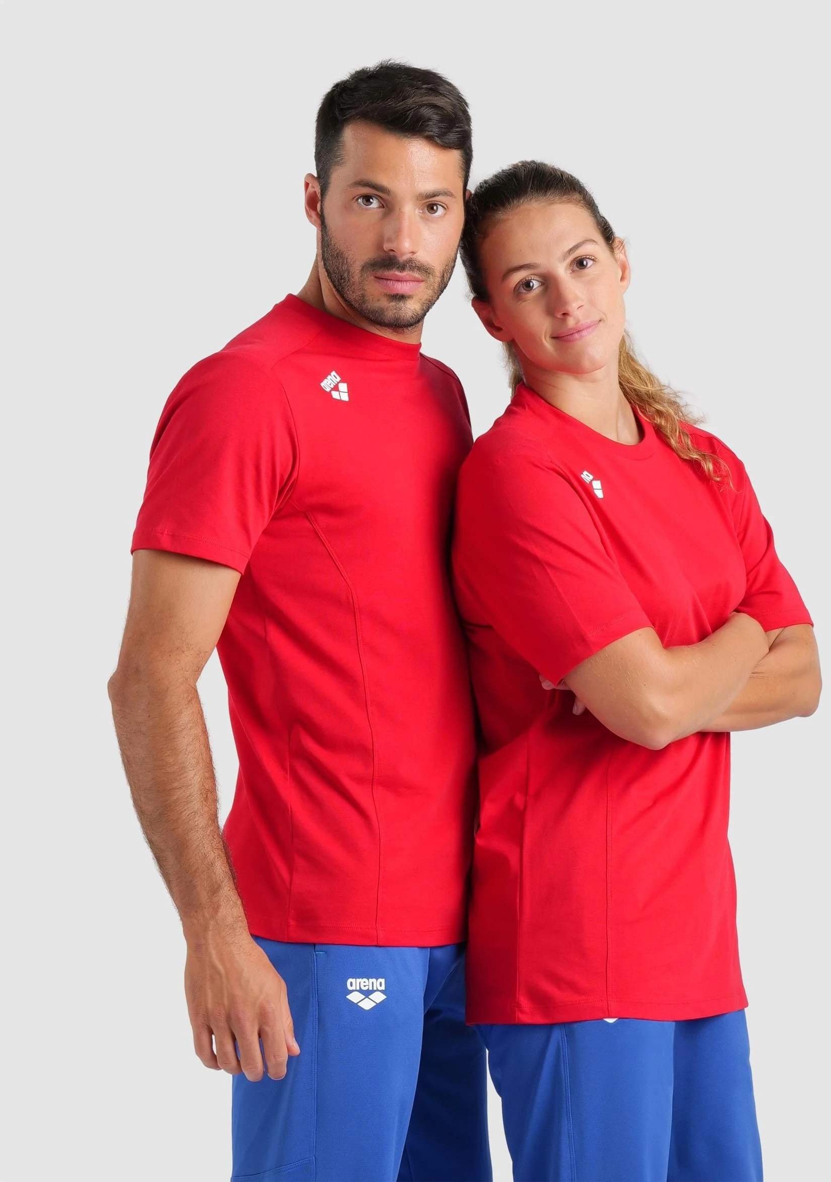 Arena ARENA KOSZULKA TEAM T-SHIRT PANEL RED 004899/400 XS