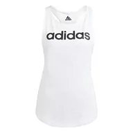 Koszulki i topy damskie - adidas Damski top W Lin Tk Tank Top, biały/czarny, L, biały i czarny, L - miniaturka - grafika 1