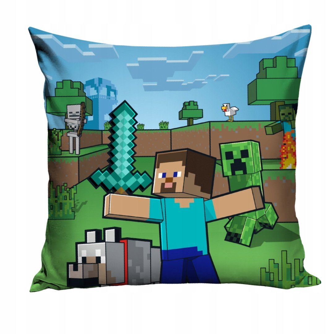 Poszewka Minecraft Steve Creeper Pies Dekoracyjna Pokój Gracza