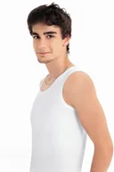 Koszulki męskie - Podkoszulek męski na ramiączkach biały BAWEŁNA r. XL - miniaturka - grafika 1
