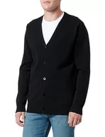 Swetry męskie - MOZZAAR Męski kardigan 25030290, czarny, M, czarny, M - miniaturka - grafika 1