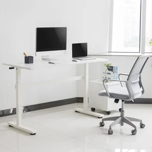 Biurko ręczna regulacja wys  Ergo Office, max 40 kg, max wys 117cm,  z blatem do pracy stojąco siedzącej, ER-401 W - Biurka - miniaturka - grafika 5