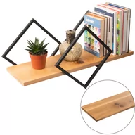 Półki do salonu - Półka industrialna LOFT metal deska dąb naturalny - miniaturka - grafika 1