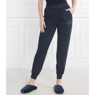 Emporio Armani Spodnie dresowe | Regular Fit - Dresy damskie - miniaturka - grafika 1