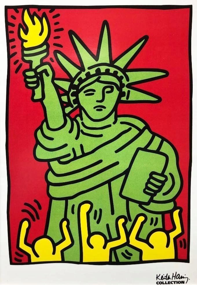 PODKŁADKA POD MYSZ Z Nadrukiem 22x18 cm Keith Haring Vintage Tekst Prezent