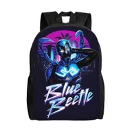 Torebki damskie - Wszechstronny plecak Blue Beetle Zmywalny plecak szkolny w stylu casual Modna torba na komputer z tkaniny Oxford Unisex-hjka4020 - miniaturka - grafika 1