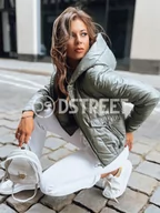 Kurtki damskie - Sportowa kurtka damska pikowana LILYWOOL zielona Dstreet TY3712-L - miniaturka - grafika 1