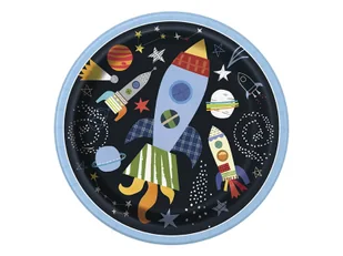 Talerzyki urodzinowe Kosmos - 23 cm - 8 szt. - Dekoracje i nakrycia stołu na imprezę - miniaturka - grafika 1