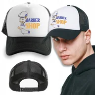 Czapki i chusty sportowe męskie - Czapka CZARNA Daszek Na Prezent BARBER SHOP Wzory - miniaturka - grafika 1