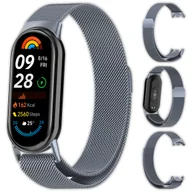 Akcesoria do smartwatchy - Bransoleta pasek opaska Milanese Vanfone ze stali nierdzewnej do Xiaomi Mi Smart Band 8/9, niebieski grafit - miniaturka - grafika 1