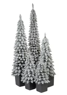 Choinka Sztuczna Ośnieżony Świerk Zakopiański Slim w Antracytowej kwadratowej donicy 60 cm - Choinki - miniaturka - grafika 1