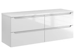 Szafka Wisząca Z Blatem ETH 120 cm S Prawa - Biały Wysoki Połysk - Szafki łazienkowe - miniaturka - grafika 1