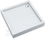 Brodziki prysznicowe - Brodzik akrylowy "Medium" zintegrowany z podbudową Stabilsound Plus oraz przeciągniętym panelem Smooth White 90x90x16 cm kwadratowy - miniaturka - grafika 1