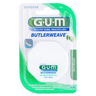GUM Sunstar Butler GUM Nić woskowana z miętą 55m 1855 - Nici dentystyczne - miniaturka - grafika 1