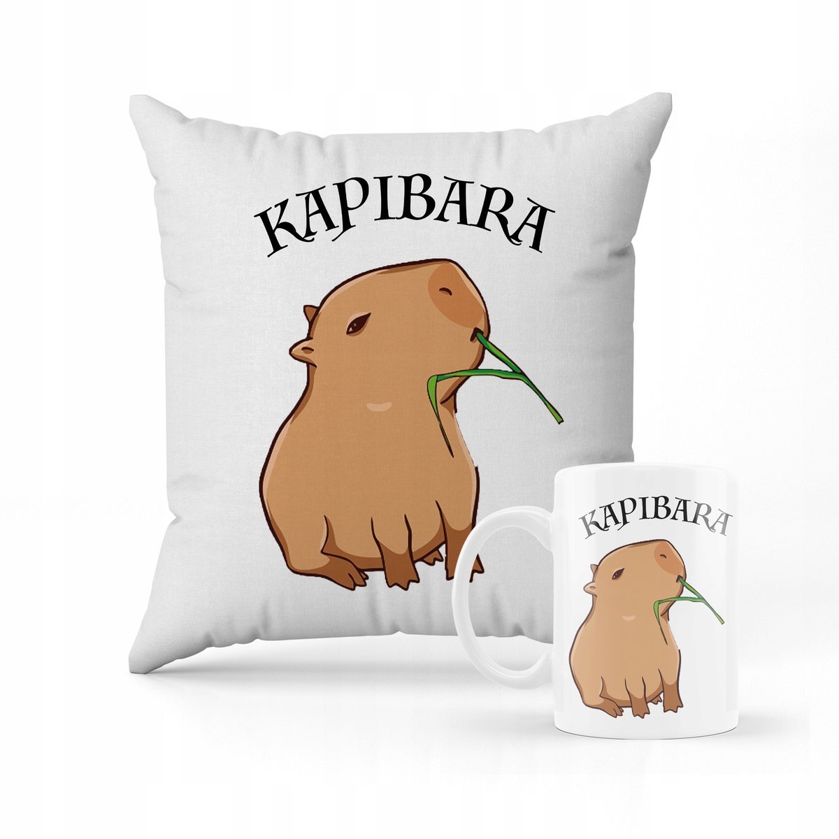 ZESTAW KUBEK + PODUSZKA KAPIBARA na prezent + IMIĘ