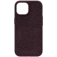 Etui i futerały do telefonów - Njord byELEMENTS Salmon Leather Etui do iPhone 15 Plus z MagSafe - Bordowe - miniaturka - grafika 1