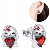 Biżuteria dla dzieci - Kolczyki srebrne dla dziewczynki króliczki srebro 925 zajączki na wielkanoc - miniaturka - grafika 1