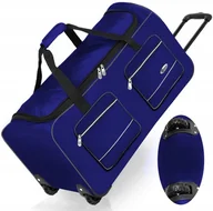 Walizki - DUŻA TORBA PODRÓŻNA na KOŁACH WALIZKA BAGAŻ GRANATOWA 150L - miniaturka - grafika 1