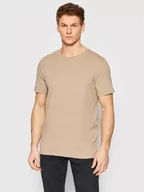 Koszulki męskie - Jones Jack T-Shirt Elinen Basic 12199713 Beżowy Regular Fit - miniaturka - grafika 1