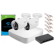 Zestawy do monitoringu - Zestaw monitoringu IP Dahua NVR 1TB 2 kamery tubowe 2MPx - miniaturka - grafika 1