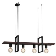 Lampy sufitowe - Luminex Shelf 426 lampa wisząca zwis 4x60W E27 czarna/drewniana - miniaturka - grafika 1