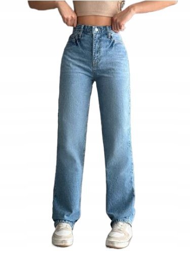 SHEIN SPODNIE JEANSOWE DAMSKIE NIEBIESKIE CASUAL 36 ŁSL