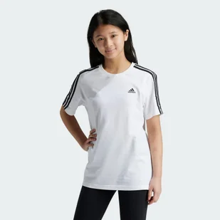 Essentials 3-Stripes Cotton Loose Fit Boyfriend Tee - Odzież sportowa dziecięca - miniaturka - grafika 1