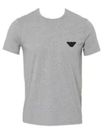 Koszulki męskie - Emporio Armani Męski T-shirt męski Crew Neck Rubber Pixel Logo T-Shirt, jasnoszary melanżowy, S - miniaturka - grafika 1