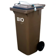 Kosze na śmieci - Kosz pojemnik kubeł GASTRO ze szczelną pokrywą na śmieci odpady bio spożywcze - brązowy 120L - miniaturka - grafika 1