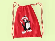 Worki na buty - WOREK DO SZKOŁY WF/BUTY KOT SYLWESTER+ IMIĘ - miniaturka - grafika 1