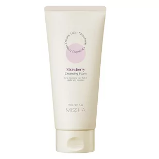Missha Creamy Latte Cleansing Foam kremowa pianka oczyszczająca do twarzy Strawberry 172ml - Pianki do mycia twarzy - miniaturka - grafika 1
