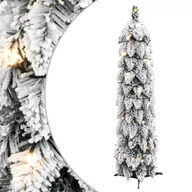 Choinki - vidaXL Sztuczna choinka z 45 lampkami LED i śniegiem, 90 cm - miniaturka - grafika 1