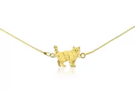 Bransoletki - Bransoletka z kotem brytyjskim stojącym złotym na łańcuszku - miniaturka - grafika 1